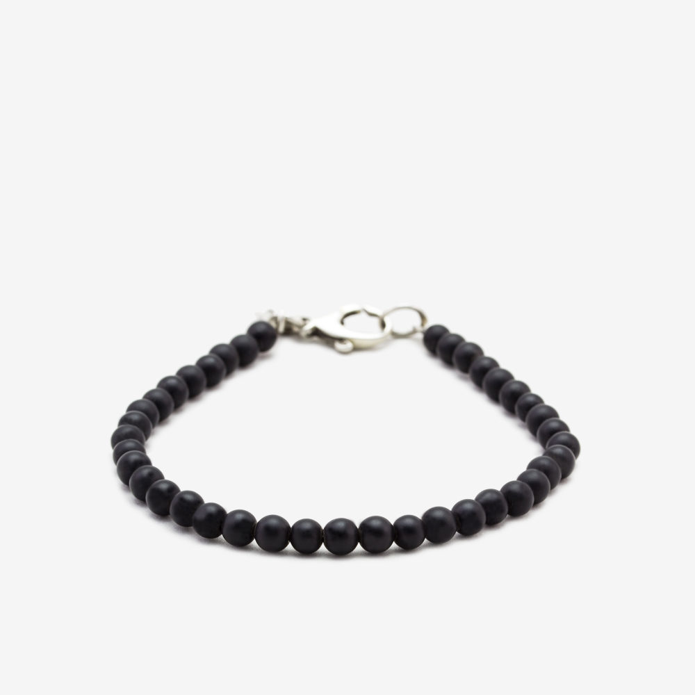 Matte Onyx + Sterling Silver Bracelet | Jeffrey Burroughs New York