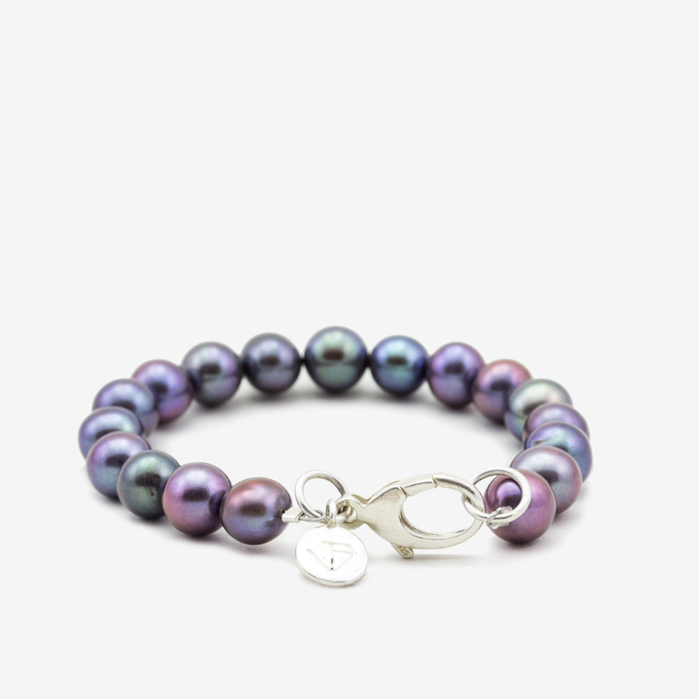 Heart Charm Purple Pearl Rhinestone Balls Beaded Bracelet - Temu
