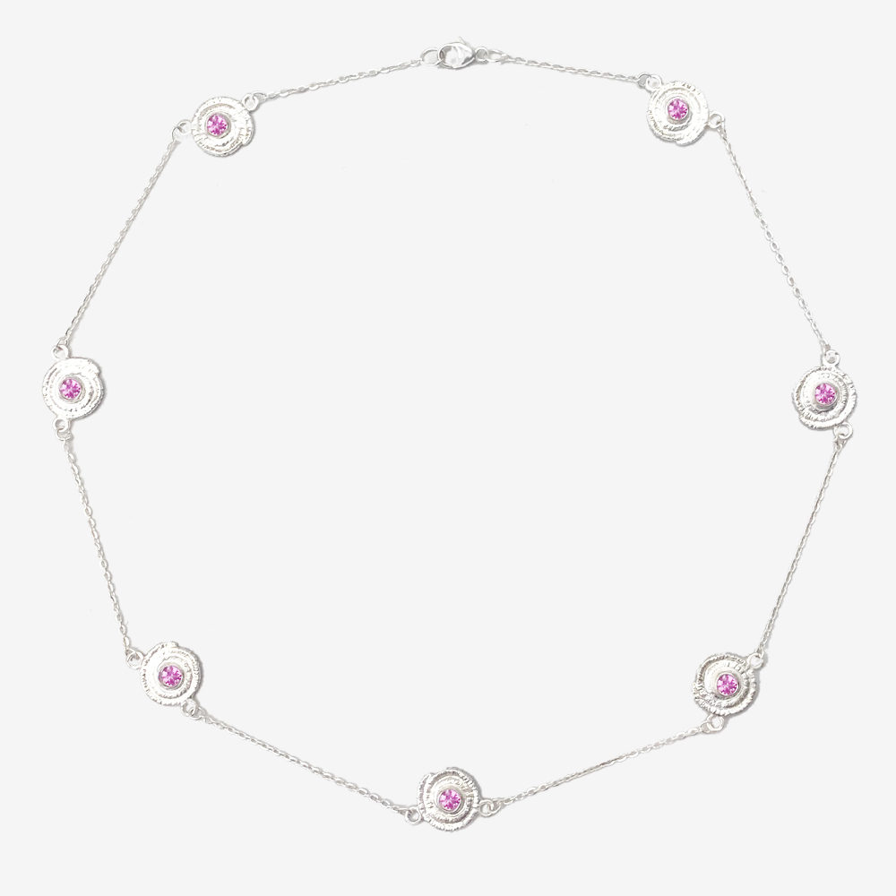Pink Sapphire 7 Coil Necklace